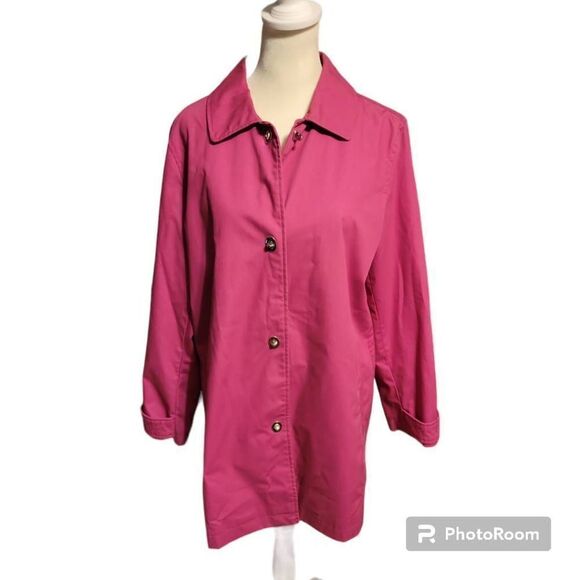 Dennis by Dennis Basso Fuscia Raincoat Size Small - Picture 1 of 8
